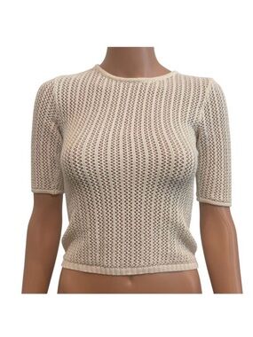 Free People FP Beach XS crochet open knit cover sheer crop top SW 3260